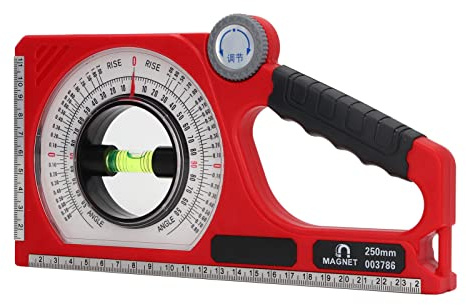 Inclinometro Mirino Angolare Misuratore Calibro Goniometro Magnetico ABS con Livella a Bolla Accessori Professionali