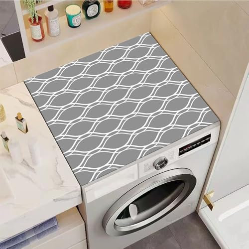 Highdi Housse de Protection pour Machine à Laver Top, Coussin de Machine à Laver Antidérapant Housse de Machine à Laver pour Machine à Laver Ou Sèche-Linge (40 * 50cm,Gris)