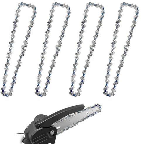 4-teilige Ersatzkette für Mini Kettensäge, Leitfähige Sägekette, Mini-Kettensägen-Reparaturzubehör