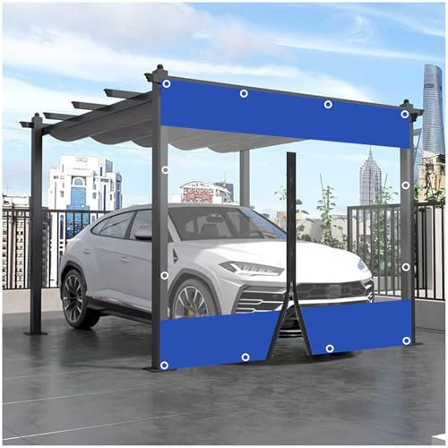 Xrdbfd Outdoor Clear Tarp Curtains With Zip, Transparent Pvc Tarpaulin Side Panels, 0.3mm Heavy Duty Waterproof Tarpaulin Covers, Gazebo Garage Side Curtains,WxH-2.3x2.5m/7.5 * 8.2ft