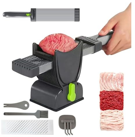 Adjustable Manual All-Purpose Slicer - Stainless Steel Meat Slicing Machine for Effortless Cutting of Meat, Cheese & More, 2-4 Mm Thickness Range