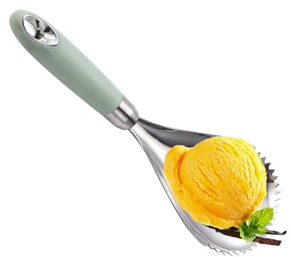 Cuchara de helado de acero inoxidable - Herramienta de acero inoxidable para postres congelados | Pala de hielo de acero inoxidable | Utensilios de mujer larga con un cómodo mango versátil para el