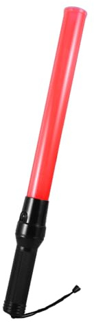 IMIKEYA Led Feuerwehr Verkehrsleitstab 54cm Rot Led Signalstab Mit Stoßfester Hülle Fluoreszierender Leuchtstab Für Nacht Und Einsatz