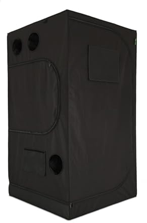 Growerz TNT-80 80 × 80 × 180 cm, 1,15 m^3, schwarzes Mylar-Wachstumszelt – robuster Rahmen aus legiertem Stahl, Beobachtungsfenster, mehrere Lüftungs- und Kabelanschlüsse – ideal für Hydrokultur