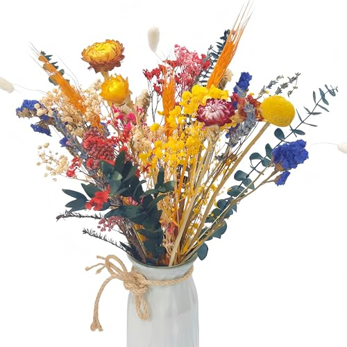 40 Pezzi Fiori Secchi Decorativi Colorati,36-43 cm Fiori Decorativi per Vasi,Lavanda Essiccata,Erba di Pampa,per Veilweed per Bomboniere,Matrimonio,Decorazione Della Casa,Fai Da Te e Partito