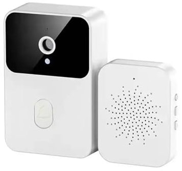 VEKELETE Sonnette Intelligente Wi-FI extérieure, caméra Haute définition, antivol, Vision Nocturne, Surveillance à Domicile, interphone Vocal(Tuya White)