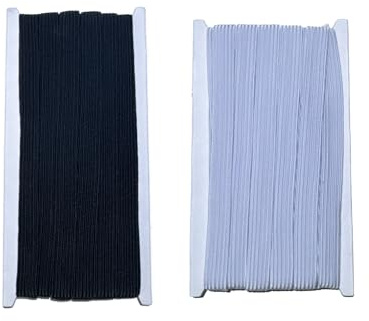 Sketchemon Gummiband NäHen 20m Leichtes Dehnen GummibäNder 10mm Breit Elastisches NäHgarn Breites Gummiband Schwarz WeißEs für DIY NäHen Kleidung und Basteln