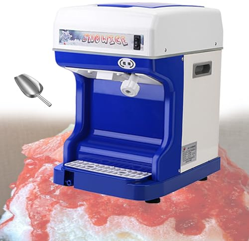 VzxCrue MáQuina Trituradora De Hielo Comercial, AutomáTica para Hacer Conos De Nieve con Grosor Ajustable, para Restaurantes, Fiestas Y Bares,2L
