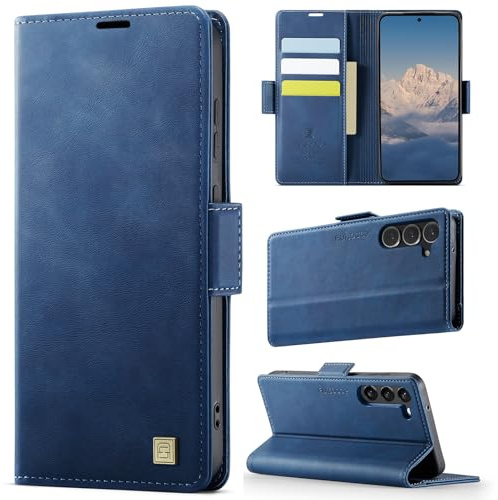 Teeirllim Funda para Samsung Galaxy S23 5G, Funda Billetera de Cuero PU Bloqueo RFID, Cierre Magnético, Soporte Plegable, Ranura para Tarjeta Carcasa Case Cover, Azul