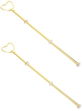 STOBAZA 2piezas Brochetas Multicapa Para Puesto De Refrigerios Soporte Para Pasteles De Varias Bandeja Para Servir Dulces Bodas Dorada