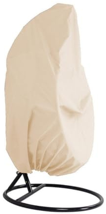 JOINPAYA Funda para Silla Colgante de Jardín Exterior Beige de Tela Oxford Resistente al Viento y Protección contra Nieve para Patio