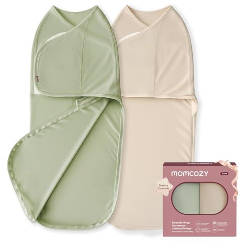 Momcozy Sovpåse för baby 0–3 månader, tyst stängning, skötfilt för nyblivna föräldrar, minskar skrälsreflexen, omistlig för nyfödda 0–3 månader, 2-pack, Khaki och Mörkgrön