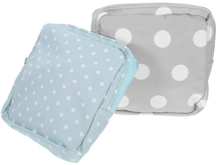 Damenbindenbeutel Oxfordstoff Stück-Pack Tragbar, 2 für Mädchen | Taschenformat, Leicht und Wiederverwendbar, Gepunktetes Design, für Unterwegs bei Frauen und Teenagerinnen