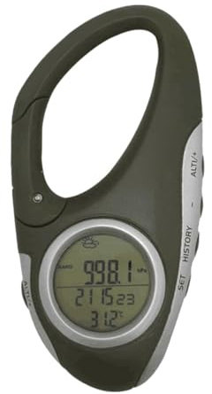 Abaodam Altimetro Portatile Barometro e Termometro a Moschettone, Previsioni Meteo Fino a 12 Ore, Leggero e Compatto per Alpinismo e attività Outdoor