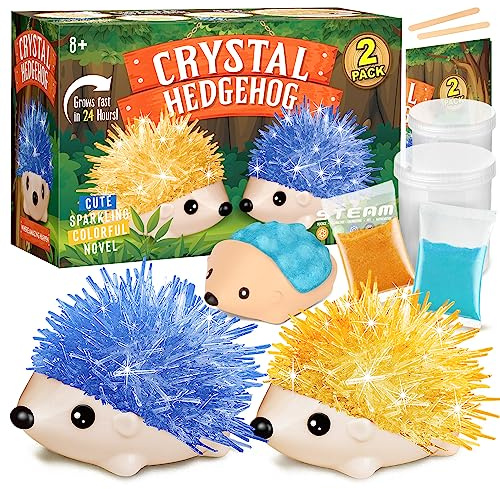 Dr. Daz 2er Pack Igel Kristall Zücht Set, Kristall Hedgehog Growing Kit | Experimentierkasten für kleine Wissenschaftler ab 8 Jahre, Geschenk für Jungen & Mädchen