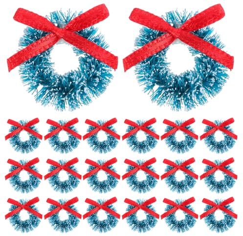 Adorainbow 30 Stück Kleiner Weihnachtskränze aus Sisal mit Kompakter Größe und Künstlicher Gründekoration für Tischplatten und Türrahmen bei Festlichen Feiern