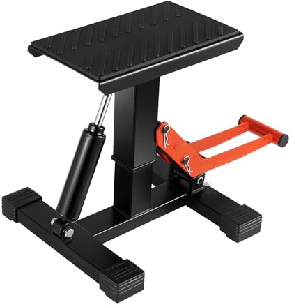 Béquille hydraulique pour moto, plate-forme élévatrice professionnelle pour moto, réglable en hauteur 25-40 cm, capacité de charge 200 kg, base en H avec coussinet en caoutchouc, pour garage et