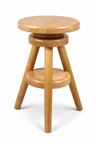 Magnetic Mobel® Hocker Massiv Schemel Stuhl Sitzmöbel Buche Drehhocker Barhocke 52-70cm (Erle)