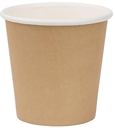 Fiesta Recyclable Takeaway Espresso Cups 112 ml / 4 oz (Pack of 50), Kraft Colourway, Single Wall Cardboard Coffee Cups, Leakproof Lining, Disposable Sauce Pots, Lids Sold Separately (DY982), GP446