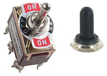 Mintice™ Interrupteur Inverseur à Bascule momentané Levier en Métal 6 Terminal Pin DPDT Poids Lourd 20A 125V 15A 250V Voiture Moto Capuchon d'interrupteur