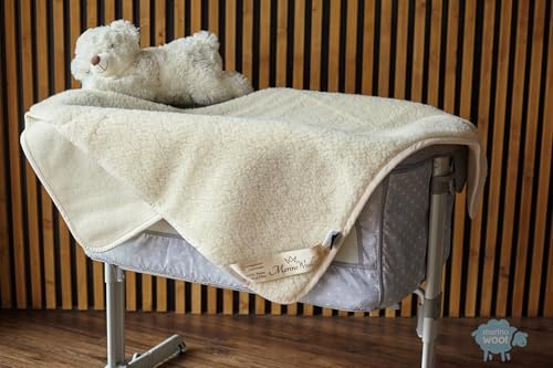 Merino Wool Bedding Ecru Blanket 100 x 140 cm Baby Blanket, Merino Wolle Decke Kinder Decke Schurwolle