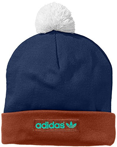 adidas Herren Mütze Logo Pompom Padded, Uniform Blue/St Redwood F13/Solo Mint F14-St, One Size
