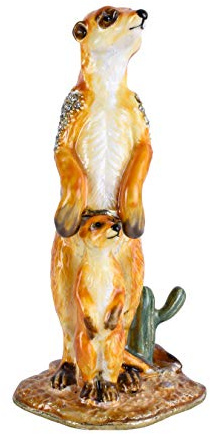 Pillendose Erdmännchen Schmuckdose Murmeltier Figur cl212 Palazzo Exklusiv