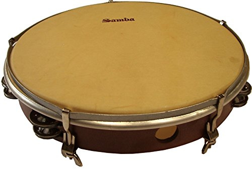 stimmbar ø30.5 cm Tamburin Kalbsleder, Holz, doppelte Jingle