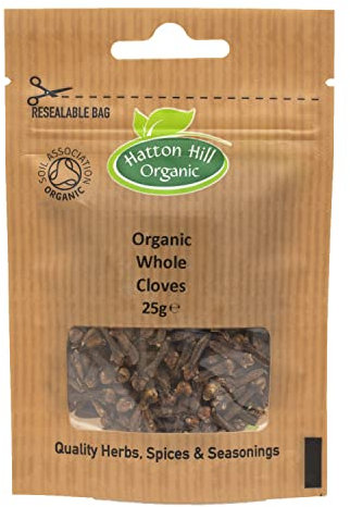 Organic Whole Cloves 25g by Hatton Hill Organic - Certified as organic by the UK’s Soil Association