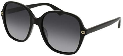 Gucci Damen GG0092S 001 Sonnenbrille, Schwarz (Black/Grey), 55