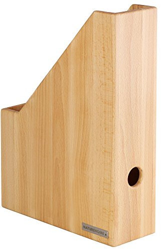 NATUREHOME Holz Stehsammler ECO I Zeitschriftenbox I Massivholz handgefertigt aus Buche Natur geölt I Stehordner Sammler