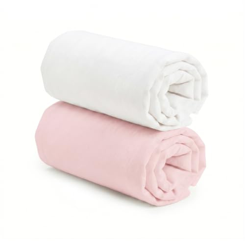 TI TIN Pack 2 Sábanas Bajeras Cuna 60x120 cm | 100% Algodón, Ajuste con Goma, Tejido Transpirable y Suave, Fácil Lavado, Apto para Secadora
