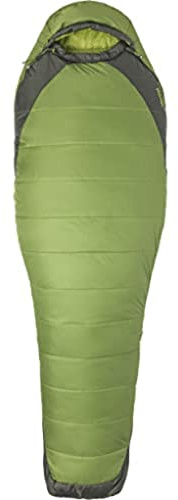 Marmot Damen Wm's Trestles Elite Eco 30 Long, Synthetik-Mumienschlafsack für Damen, sehr Leichter, umweltfreundlicher und Warmer 3 Jahreszeiten Schlafsack, Wheatgrass/Crocodile, LZ
