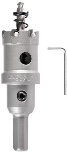 KATUR TCT Punta per sega a tazza in metallo duro 25 mm, Fresa a tazza con punta in carburo di tungsteno, fresa a tazza di grado industriale per acciaio inossidabile, metallo, ferro, lega, rame, legno