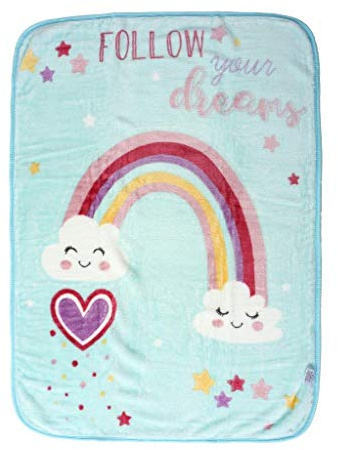 GC GAVENO CAVAILIA Kids Rainbow Fleece Blanket Fluffy Throw, 110X140cm | Polyester Super Soft, Hypoallergenic Blanket For Couch, Sofa Bed For Baby Kids Boys Girls, 110X140cm
