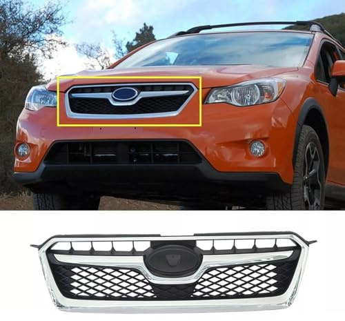 MUTUSAISI Front Bumper Upper Grille Chrome Grill Compatible with 2012-2016 Subaru Impreza/ 2013-2015 XV Crosstrek/ 2016 2017 Crosstrek