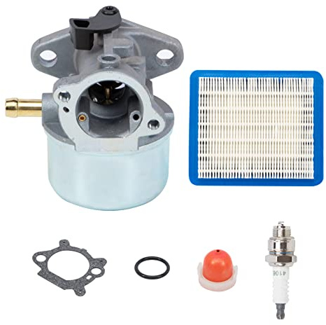 FanPaYY Kit Carburateur 799868 Pour Moteurs Briggs & Stratton 4-7HP | Tondeuses À Gazon 499059 498170 497586 498254 497314 497347 698444 Avec Poire D’amorçage Et Filtre À Air