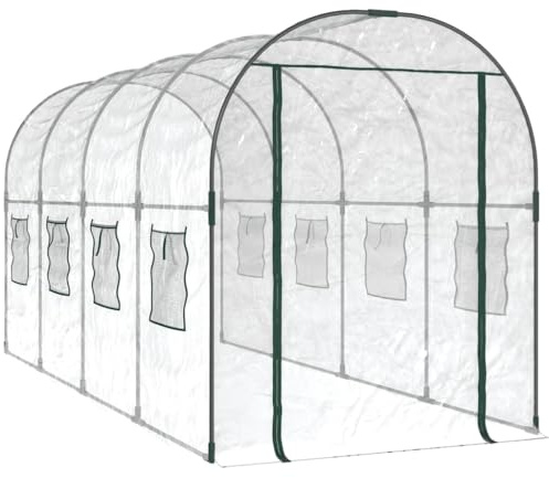 vidaXL Gewächshaus Transparent 160x400x190 cm PVC & Stahl