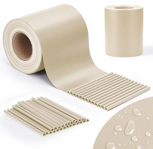 jarolift PVC Strisce Frangivista per Recinzione, Impermeabile, Frangivento, Incluse 25 Clip di Fissaggio, Rotolo 40 m x 19 cm, Crema - Avorio Chiaro