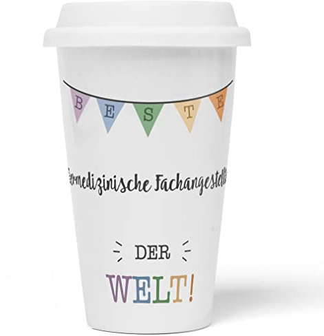 JUNIWORDS To-Go Becher mit Deckel, Beste Tiermedizinische Fachangestellte der Welt (5722618)