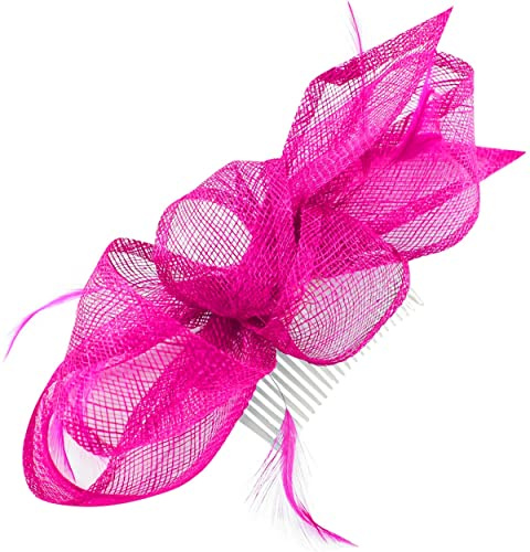 Aurora Collection Sinamay Fascinator mit Kamm, Hot Pink, Einheitsgröße