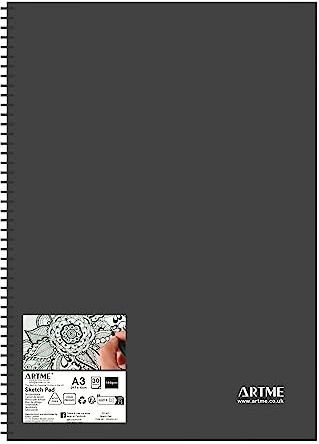 Artme A3 Sketch Pad 1pc, 30 Sheets 160gsm, Spiral Bound, Sketchbook Portrait, Perforated Drawing Pad