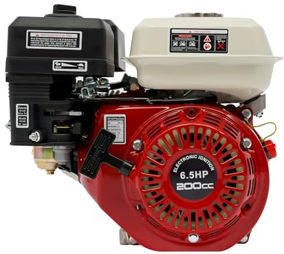 BounceyCart 6.5HP Gasoline Engine, 200CC 4 Stroke Gas Engine OHV Air Cooled Pull Start Motor, Go Kart Engine Motor for GX160 Go Kart Pull Start Petrol Engine