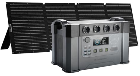 ALLPOWERS S2000 Pro Tragbares Powerstation mit 200W Faltbares Solarpanel, 1451Wh 2400W (4000W Überspannung) AKKU Solargenerator Mobiler Stromspeicher Power Station für Notstrom Camping Wohnmobile