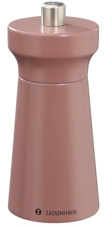 Zassenhaus Macinapepe WESTERLAND corallo, legno di faggio laccato, con meccanismo in ceramica ad alte prestazioni regolabile in modo continuo, macina spezie per pepe, 12 cm, Ø 5,4 cm