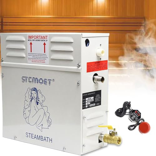 TAHALI Kit de generador de Sauna de Vapor 25-55 ℃ Generador de Vapor para Sala de Vapor de Sauna para baño de Sauna Ducha turca en casa 220 V,9000W