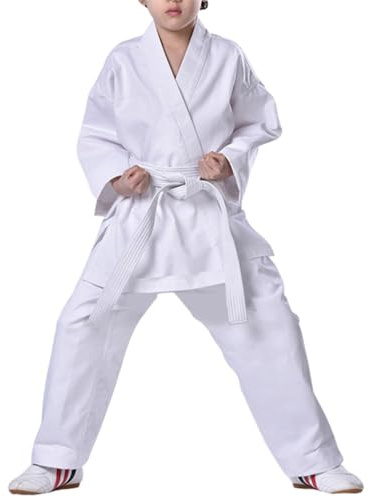 imflyker Karate Uniform Gi with Belt Sets for Kids Youth Adults Students Martial Arts Trainning Karate Suit Sets (S)