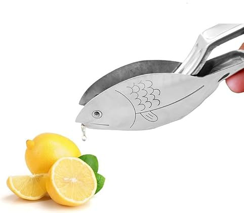 Manuell citronjuice, rostfritt stål fiskformad citronklämma, ergonomisk design citrusjuicer för apelsin citron handjuicer köksverktyg för orange citron lime