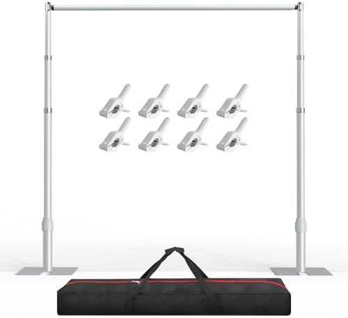 EMART Support Toile de Fond Photo Stable 2,6x3m, Arche de Mariage Réglable à Une Barre Transversale pour Studio, Video, Décoration d'anniversaire