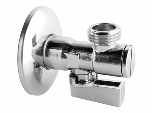 Eckventil 1/2 Zoll x 3/4 Zoll mit Feinfilter, Geräteanschlussventil Eckventil für Spülmaschine Waschmaschine - Kugelhahn komplett aus Metall mit herausnehmbarem Filter